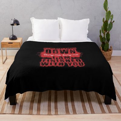 Come Break Me Down Bury Me I Am Finished With You Lyrics Song 30 Seconds To Mars Emo Phrase - 2 - Red Throw Blanket Official MCR Merch