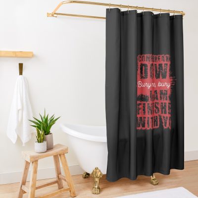 Come Break Me Down Bury Me I Am Finished With You Lyrics Song 30 Seconds To Mars Emo Phrase - 2 - Red Shower Curtain Official MCR Merch